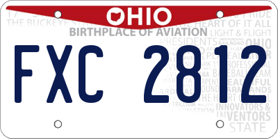 OH license plate FXC2812