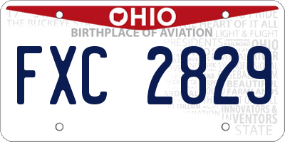 OH license plate FXC2829