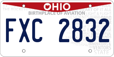 OH license plate FXC2832