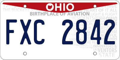 OH license plate FXC2842