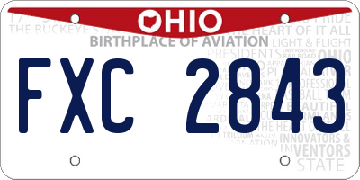 OH license plate FXC2843