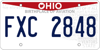 OH license plate FXC2848