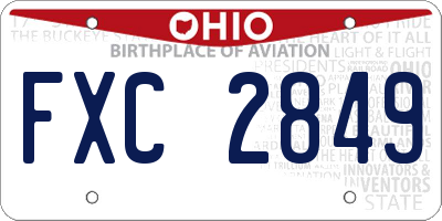 OH license plate FXC2849