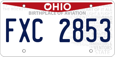 OH license plate FXC2853