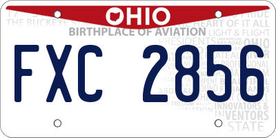 OH license plate FXC2856