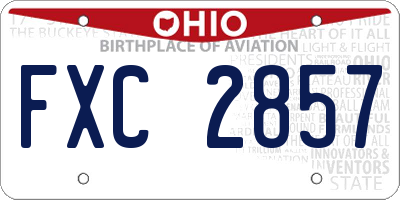 OH license plate FXC2857