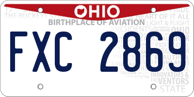 OH license plate FXC2869