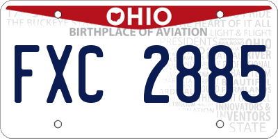 OH license plate FXC2885