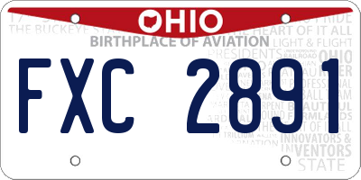 OH license plate FXC2891