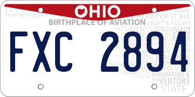OH license plate FXC2894