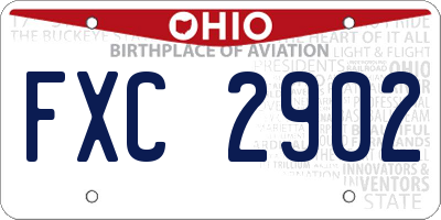 OH license plate FXC2902
