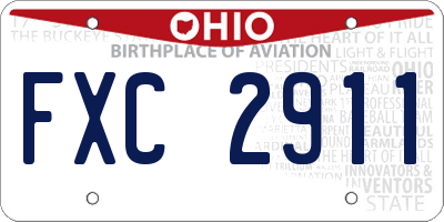 OH license plate FXC2911