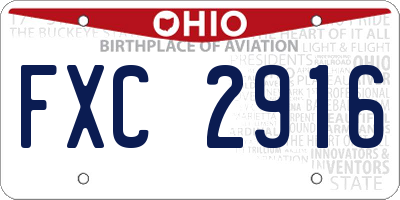 OH license plate FXC2916