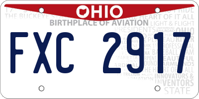 OH license plate FXC2917