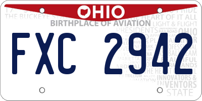 OH license plate FXC2942