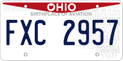 OH license plate FXC2957