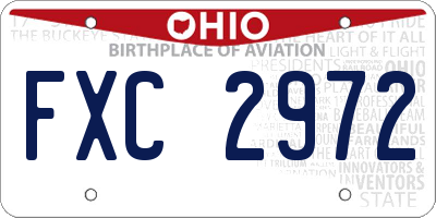 OH license plate FXC2972