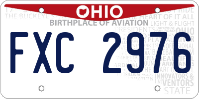 OH license plate FXC2976