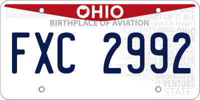 OH license plate FXC2992