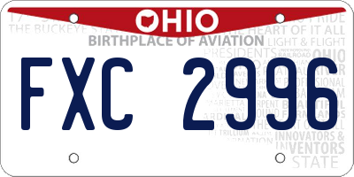 OH license plate FXC2996