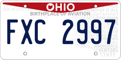 OH license plate FXC2997