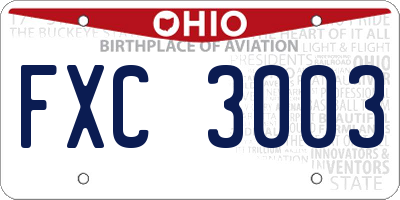 OH license plate FXC3003