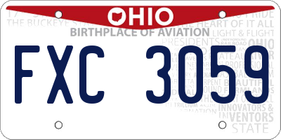 OH license plate FXC3059