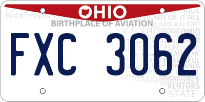 OH license plate FXC3062