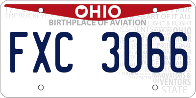 OH license plate FXC3066