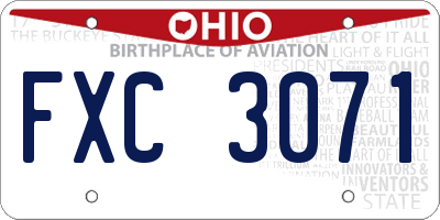 OH license plate FXC3071