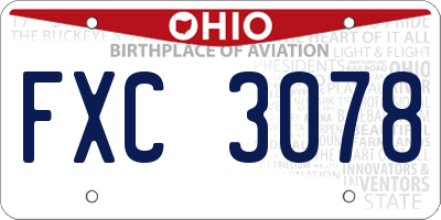 OH license plate FXC3078