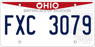 OH license plate FXC3079