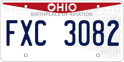 OH license plate FXC3082