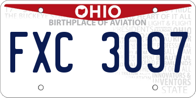 OH license plate FXC3097
