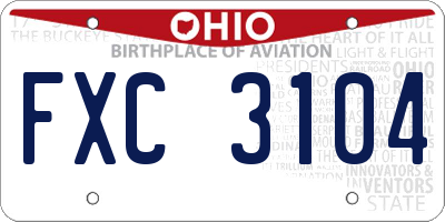 OH license plate FXC3104
