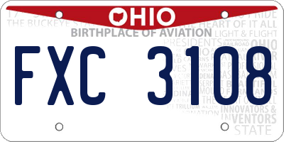 OH license plate FXC3108