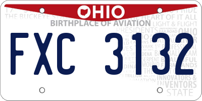 OH license plate FXC3132