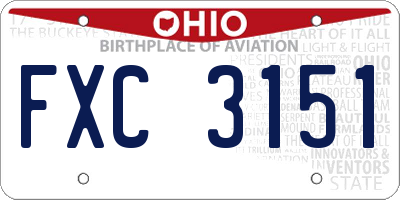 OH license plate FXC3151