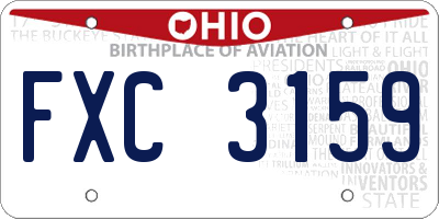 OH license plate FXC3159