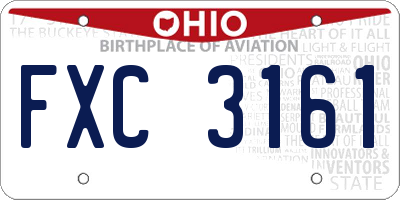 OH license plate FXC3161