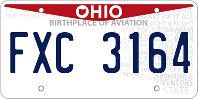 OH license plate FXC3164