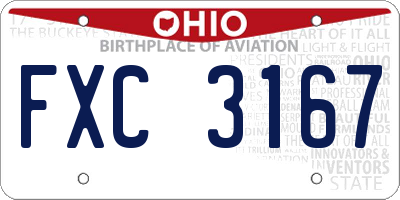 OH license plate FXC3167