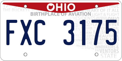 OH license plate FXC3175
