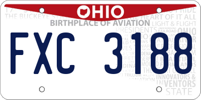 OH license plate FXC3188