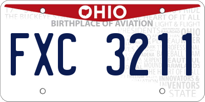 OH license plate FXC3211
