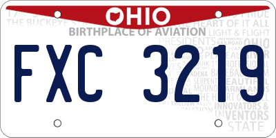 OH license plate FXC3219