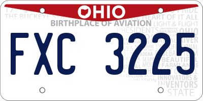 OH license plate FXC3225