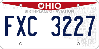 OH license plate FXC3227