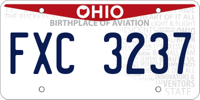 OH license plate FXC3237