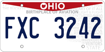 OH license plate FXC3242